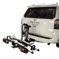 Saris Door County Motorized Hitch Rack mounted on SUV